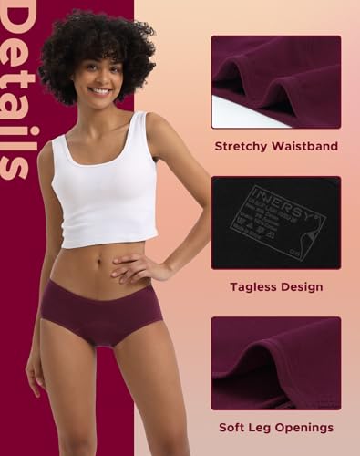 INNERSY Period Underwear for Women Teens Leak-Proof Menstrual Cotton Protective Hipster Panties 3-Pack (Light Flow (Dark Vintage), Medium) - Image 2