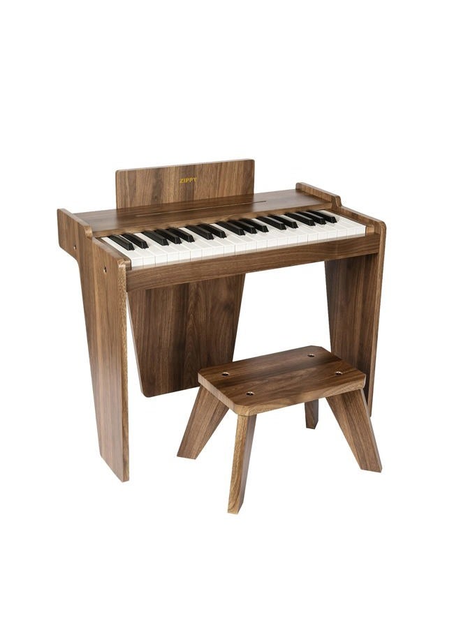 Zippy Kids Piano Keyboard, 37 Keys Digital Piano for Kids, Music Educational Instrument Toy, Wood Piano for 3+ Girls and Boys, Walnut Basic - Image 1