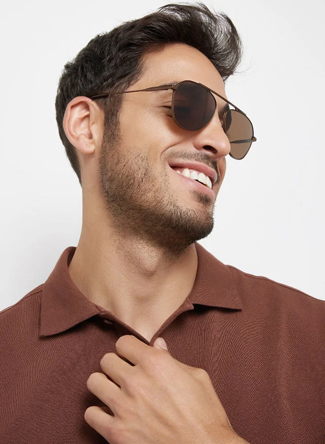 30 سندايز 30Sundays ANTIQUE,Unisex Sunglasses, Aviator Sunglasses, UV Protection: UV400 (Brown,Brown)
