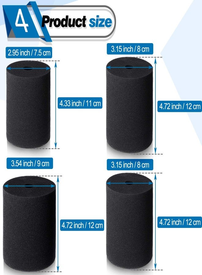 Honoson هونوسون 4 أحجام 8 قطع حامل أكواب فوم إدخالات لكوب 1/2 بوصة أنبوب PVC ملحقات إدخالات فوم تناسب 10 أوقية إلى 40 أوقية جميع الأكواب (أسود) - Image 2