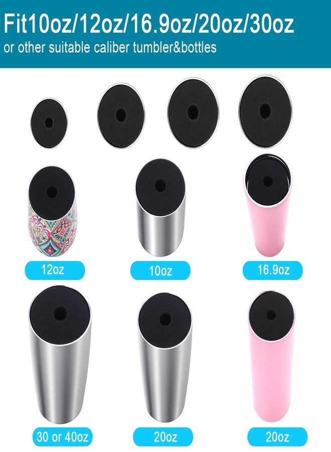 Honoson هونوسون 4 أحجام 8 قطع حامل أكواب فوم إدخالات لكوب 1/2 بوصة أنبوب PVC ملحقات إدخالات فوم تناسب 10 أوقية إلى 40 أوقية جميع الأكواب (أسود) - Image 4