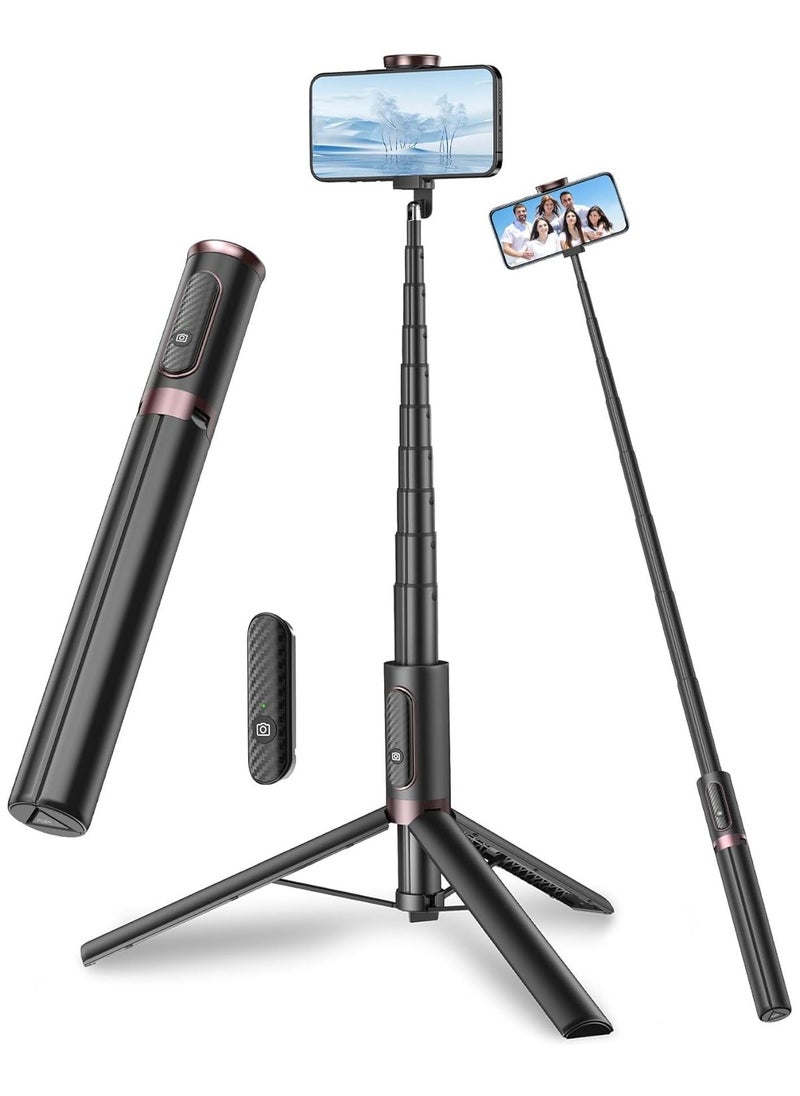 Generic 170cm Phone Tripod Selfie Stick, All-in-1 Phone Tripod Stand with Remote,Portable,Lightweight Tripod for for Selfies/Live/Video Recording/Travel-Black  - Image 1