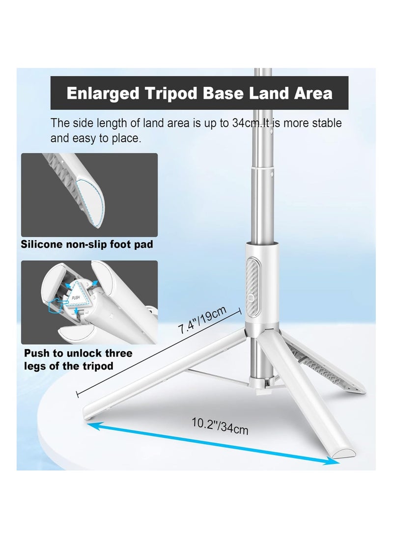 حامل ثلاثي TONEOF، عصا سيلفي للهاتف الخلوي، حامل الكل في 1 مقاس 60 بوصة مع جهاز تحكم لاسلكي مدمج، خفيف الوزن ومحمول، حامل ثلاثي قابل للتمديد لهاتف iPhone وAndroid مقاس 4-7 بوصات باللون الأبيض - pzsku/ZF9D9B0FDEA5DEE5AA260Z/45/_/1709504786/e603be23-a8b3-45cd-8794-d79c393fa68c