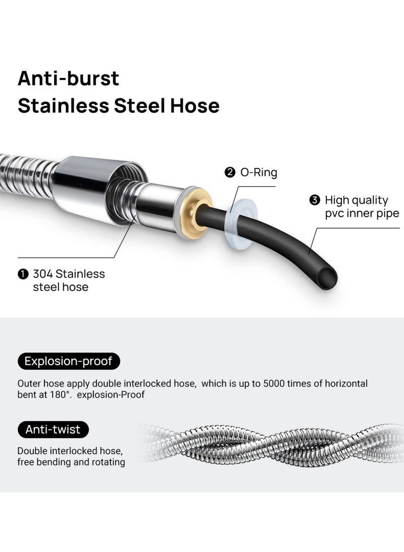 NOOA Bidet Shattaf Set, Handheld Bidet Sprayer for Toilet with 59 Inch Stainless Steel Bidet Hose and Holder, 2 Modes Shower Bidet Spray Set - Image 5