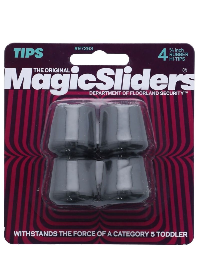 Magic Sliders 4-Piece Rubber Leg Tips Black