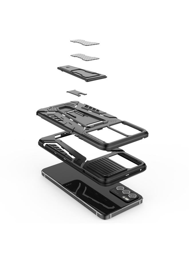 اس-توب جراب لهاتف OPPO Reno6 5G سلسلة War Chariot Armor جراب واقٍ شامل مقاوم للصدمات مصنوع من مادة PC + TPU مع حامل غير مرئي - Image 3