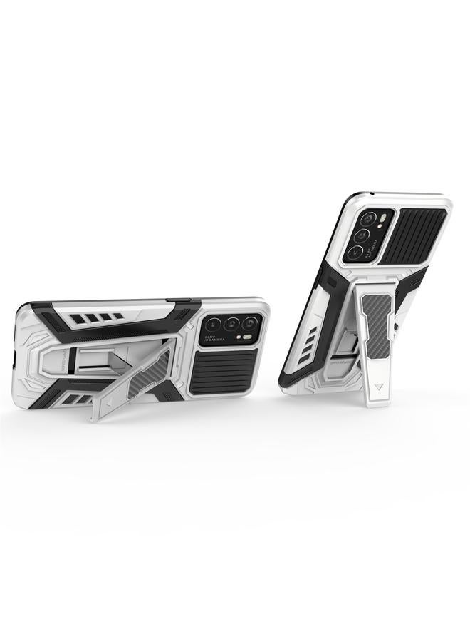 اس-توب جراب لهاتف OPPO Reno6 5G سلسلة War Chariot Armor جراب واقٍ شامل مقاوم للصدمات مصنوع من مادة PC + TPU مع حامل غير مرئي - Image 4