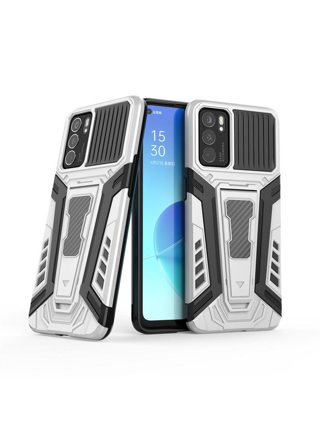 اس-توب جراب لهاتف OPPO Reno6 5G سلسلة War Chariot Armor جراب واقٍ شامل مقاوم للصدمات مصنوع من مادة PC + TPU مع حامل غير مرئي - Image 2