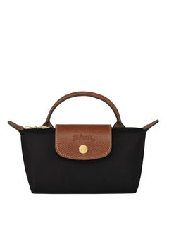 Longchamp Women's Classic Fashion Versatile Mini Makeup Bag, Handbag, Shoulder Bag, Handheld Small Bag Black