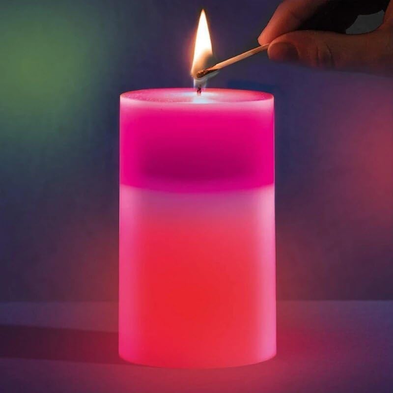 Zerolex Magic 7 Color Changing Wax Candle LED Light Colorful Lamp for Home Lighting Flameless Flickering Candle 1 Pack - Image 1