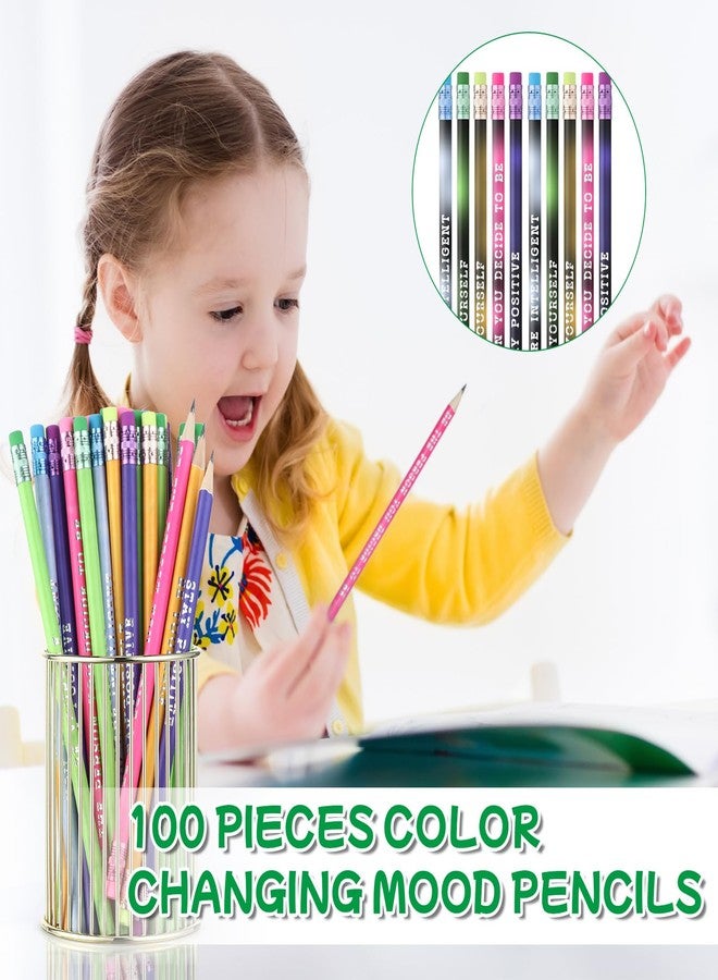 Epakh 100 Pcs Inspirational Pencils Color Changing Pencils Bulk Motivational Pencils with Eraser HB Wooden Pencils for Kids Students Classroom Back to School Gift(Bright Colors, Classic Style) - Image 4