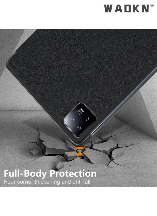 vesus Case for Xiaomi Pad 6 / Xiaomi Pad 6 Pro 2023, Slim Lightweight Hard Shell Cover with Three fold Stand, with Auto Sleep Wake Anti-scratch Smart Protective Cover (Black) - Image 3