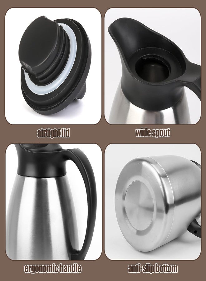 ShineMe Thermal Coffee Carafe, 34Oz (1L) Insulated Stainless Steel Coffee Container for Hot/Cold Drinks, Small Coffee Pot to Keep Coffee/Cream/Water/Beverage Hot and Cold in long Retention - Image 3