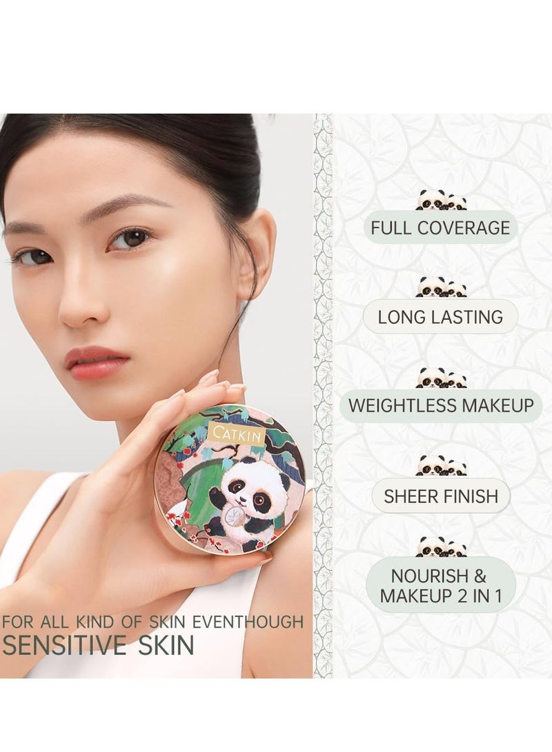 CATKIN Panda Land Foundation Full Coverage Breathable Cushion Foundation with Nourishing and Long wearing Formula Buildable Coverage for Sensitive Skin 15g 2 - Image 2