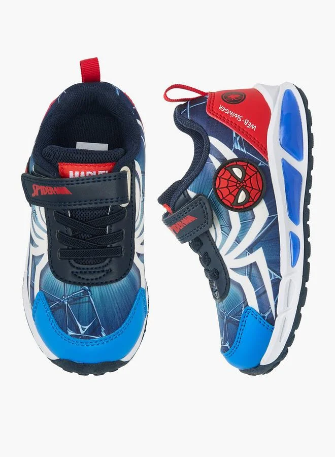 مارفل Boys Spider-Man Print Hook & Loop Sneakers