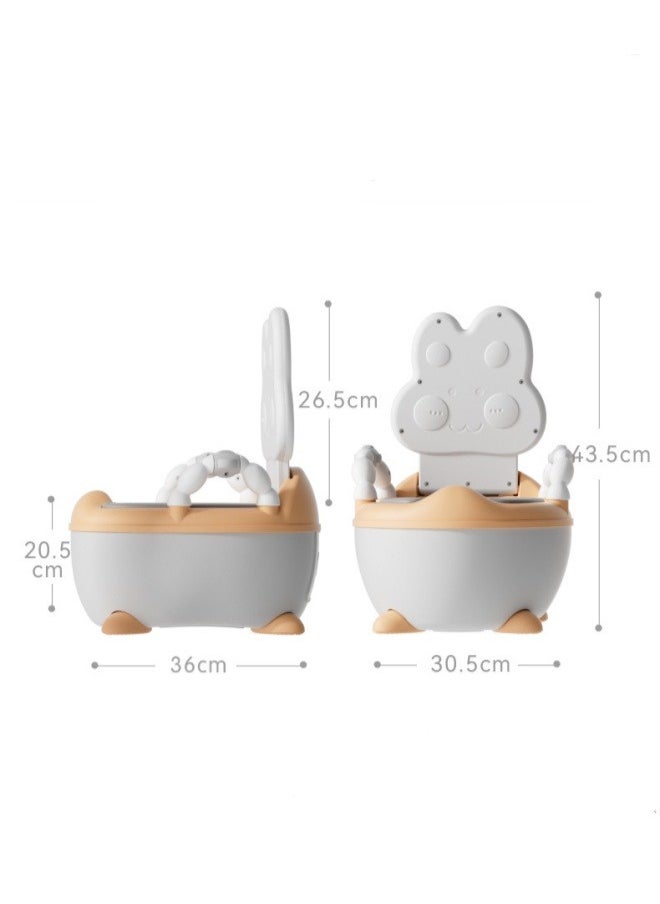 HiABsee Potty with Lid for Kids,Baby Potty Training Seat with Handles,Toddler Toilet with a Brush  - Image 2