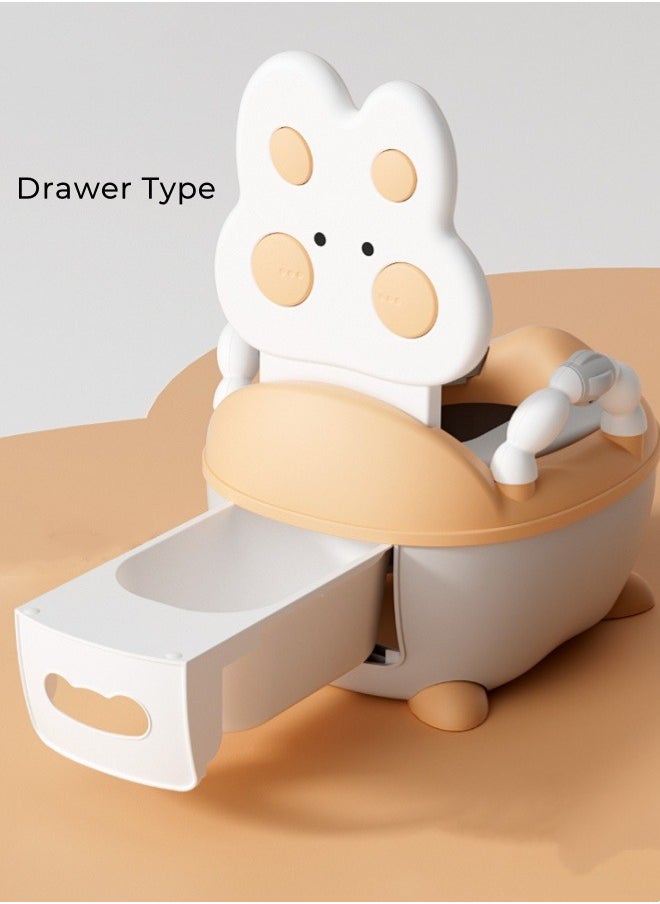HiABsee Potty with Lid for Kids,Baby Potty Training Seat with Handles,Toddler Toilet with a Brush  - Image 3