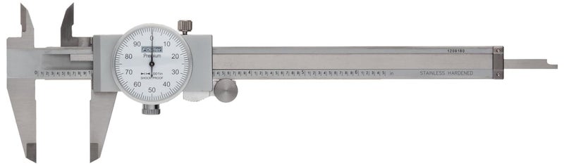 Fowler 52-008-706 Stainless Steel Shockproof Dial Caliper, 0-6" Measuring Range, 0.001" Graduation Interval, Face Color White - Image 1