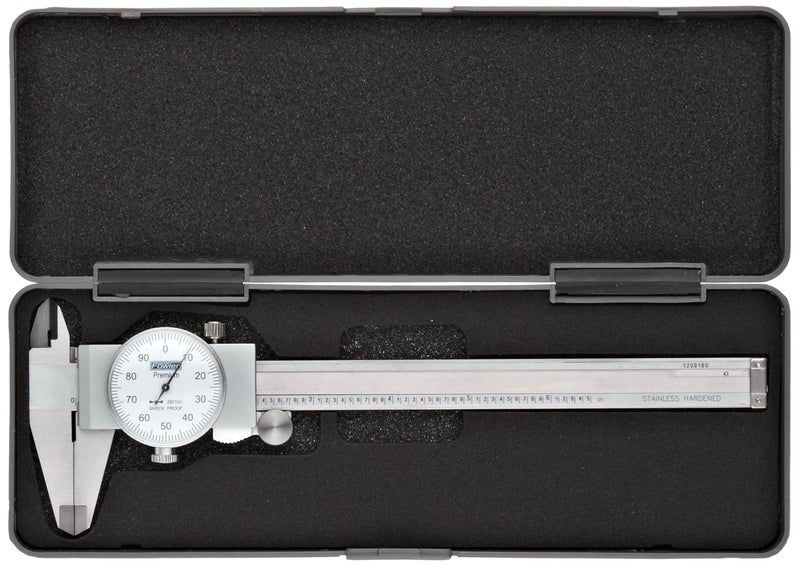 Fowler 52-008-706 Stainless Steel Shockproof Dial Caliper, 0-6" Measuring Range, 0.001" Graduation Interval, Face Color White - Image 2