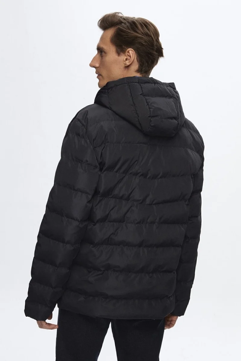 D'S DAMAT Regular Fit Navy Blue Puffer Hooded Jacket 9HF07ORT0808