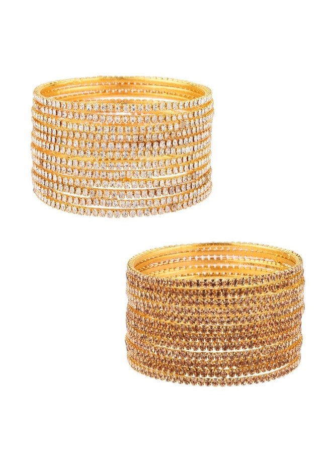 Efulgenz Crystal Indian Bangles for Women Indian Bangle Set Traditional Wedding Bridal Bracelet Jewelry for Women - Image 1
