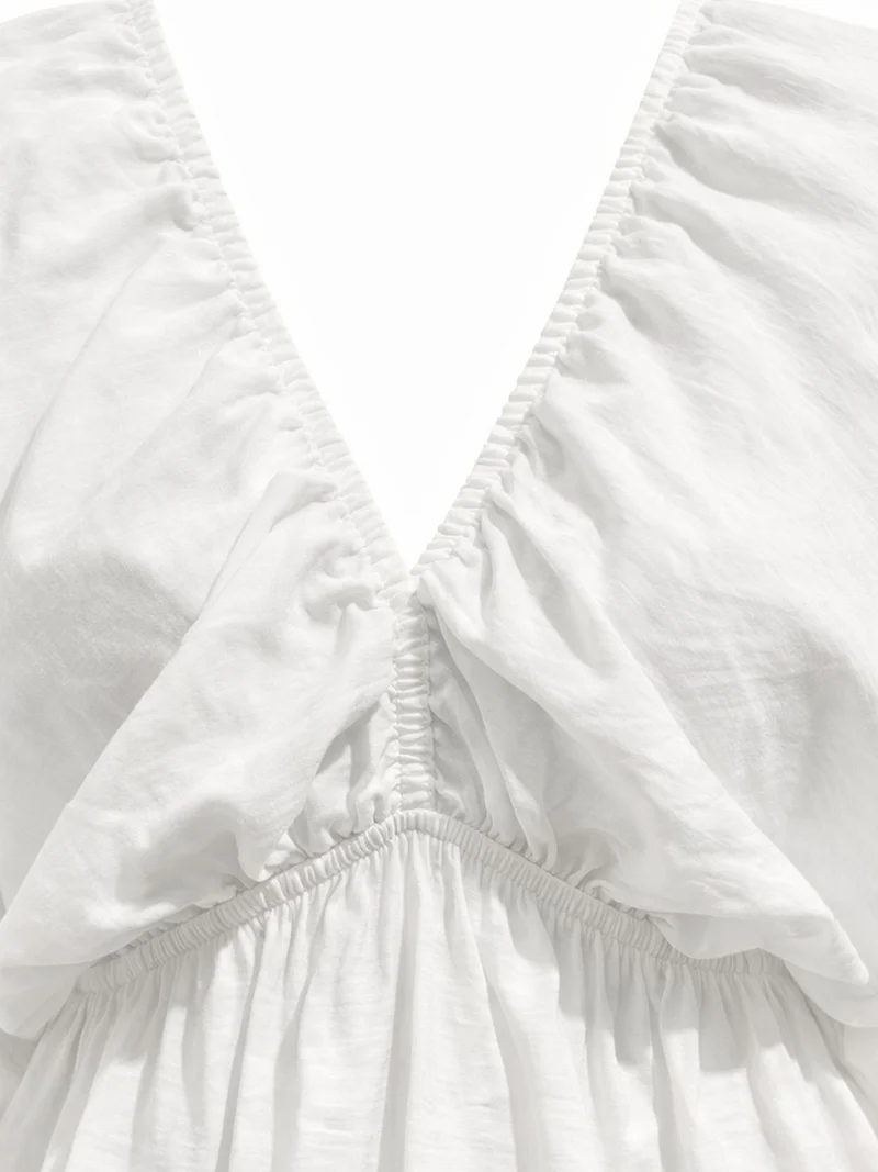 MixRay Mixray V-Neck Blouse with Ruffle Detail