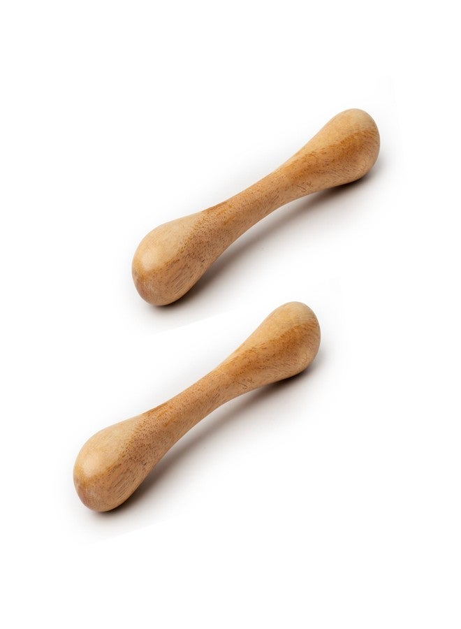 WoCra® Neem Wood Baby Teether Toys - 2 Pack Dumbbell Shape Natural Wooden Teething Sticks | Safe Non-Toxic Ayurvedic Chew Toys for Babies & Toddlers | Gum Soothing Rattle Nibbler Teether - Image 1