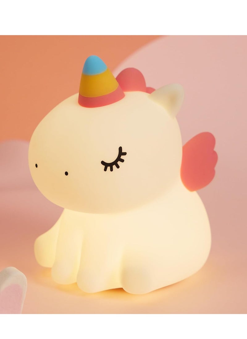 ELTRAZONE - Unicorn Night Light for Children – Dimmable Silicone Night Lamp with Timer & 3 Light Modes – Touch Control Bedside Light, Soft Glow for Kids’ Bedroom, Nursery, Baby Room – Perfect Unicorn Gift for Girls - Image 1