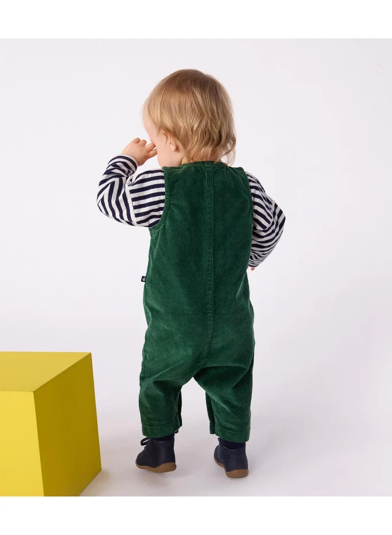 Petit Bateau Babies' plain long corduroy jumpsuit