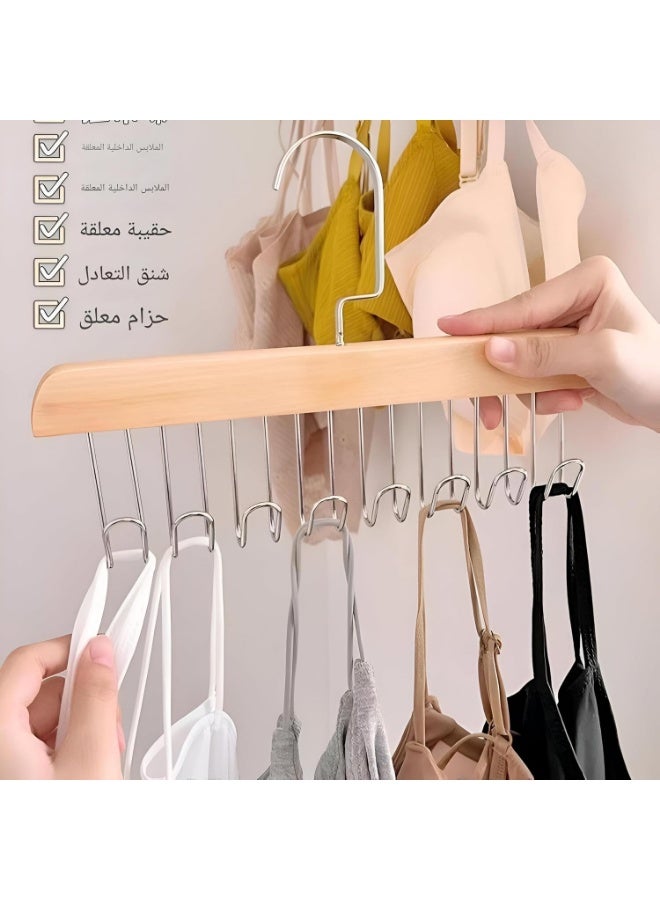 شماعة موفرة للمساحة - منظم الخزانة هذا مثالي لاستخدام مساحة التخزين بكفاءة مع الحفاظ على ملابسك والأوشحة والإكسسوارات مرتبة ويمكن الوصول إليها. (موديل 14) - Image 4