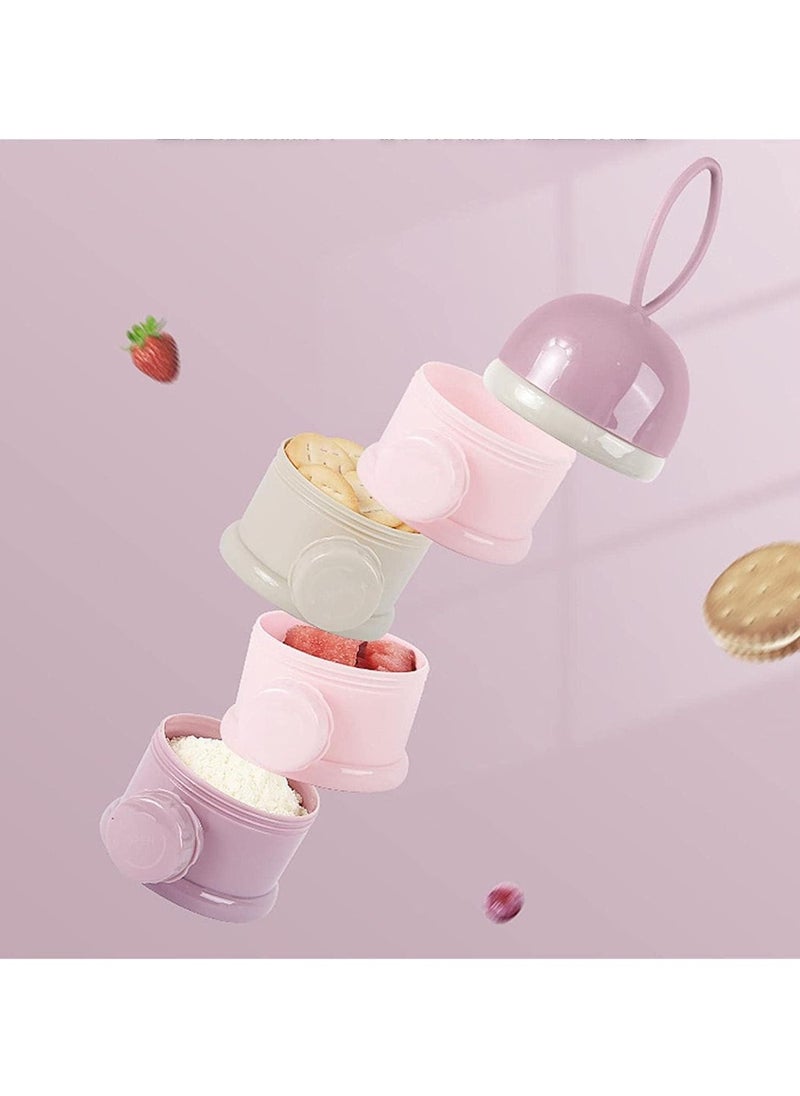Baby Milk Powder Dispenser Formula Box with 4 Layer, Milk Powder Dispenser Pot Non-Spill Kids Milk Powder Storage Container Snacks Box Portable