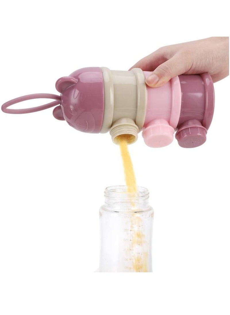 Baby Milk Powder Dispenser Formula Box with 4 Layer, Milk Powder Dispenser Pot Non-Spill Kids Milk Powder Storage Container Snacks Box Portable