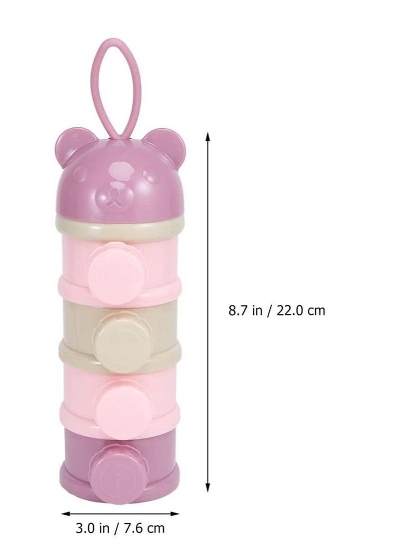 Baby Milk Powder Dispenser Formula Box with 4 Layer, Milk Powder Dispenser Pot Non-Spill Kids Milk Powder Storage Container Snacks Box Portable