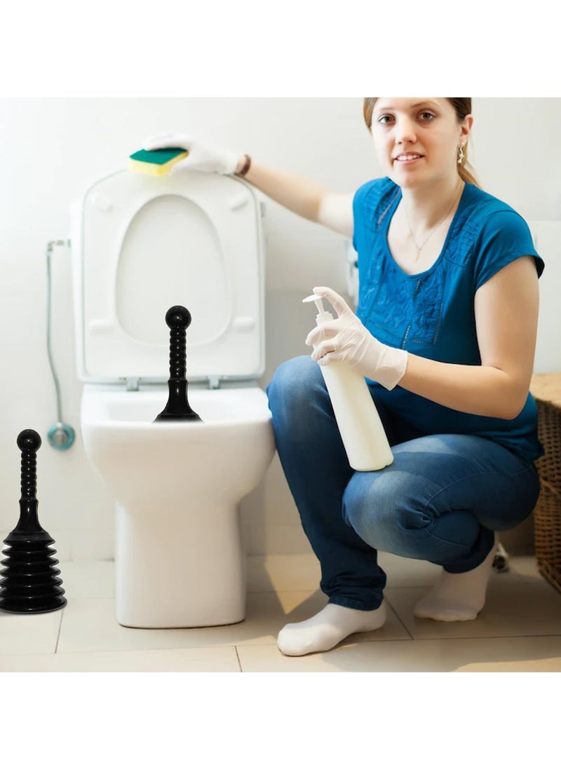 Small Sink and Drain Plunger, Unclogging Tool for Kitchen Sinks, Bathroom Drains, Showers, Bathtubs, Bath Unblocker for Clearing Blockages, Black - Image 5