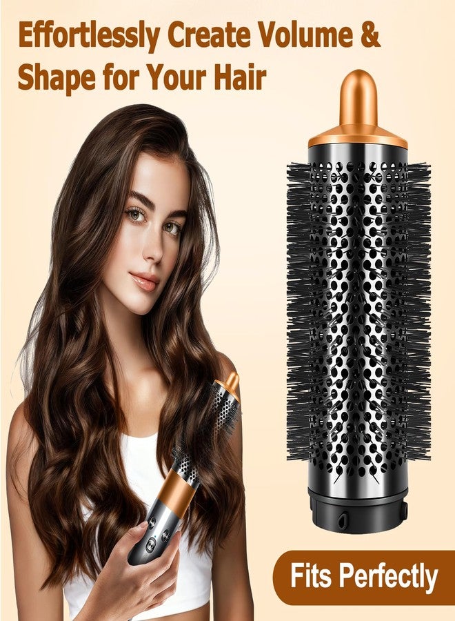 MengTiger Round Brush for Dyson Airwrap Attachment, Oval Volumizing Round Brush Hair Style Accessories for Voluminous Blowout & Curls, Gold - Image 5