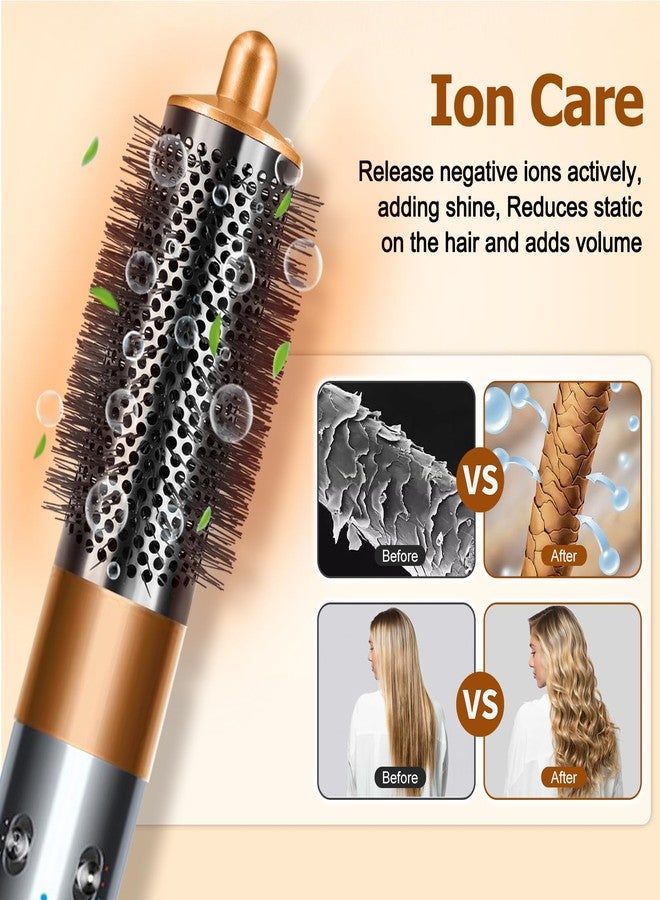 MengTiger Round Brush for Dyson Airwrap Attachment, Oval Volumizing Round Brush Hair Style Accessories for Voluminous Blowout & Curls, Gold - Image 4