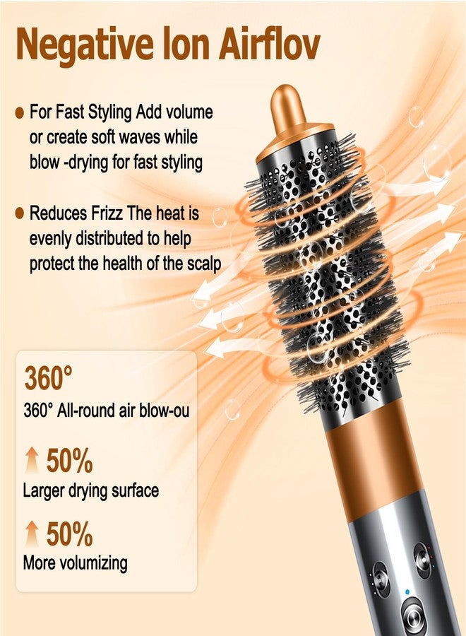 MengTiger Round Brush for Dyson Airwrap Attachment, Oval Volumizing Round Brush Hair Style Accessories for Voluminous Blowout & Curls, Gold - Image 3