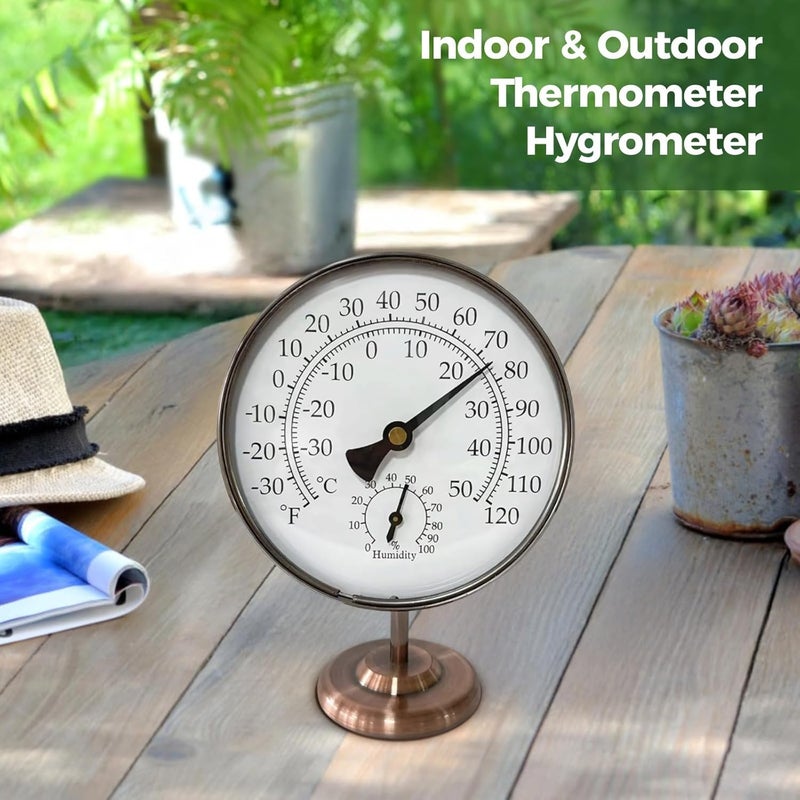 Bronze Thermometer Hygrometer, 4 Inch, for Room, Temperature and Humidity Monitor, Battery Free, Easy Read, Indoor Outdoor Use - Image 5