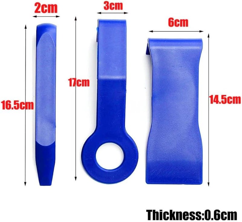 SCIENISH 19Pcs Auto Audio Trim Removal Tool Set & Clip Plier Upholstery Fastener Remover Nylon Dash Door Panel Stereo Tool (Blue 19 pcs) - Image 2