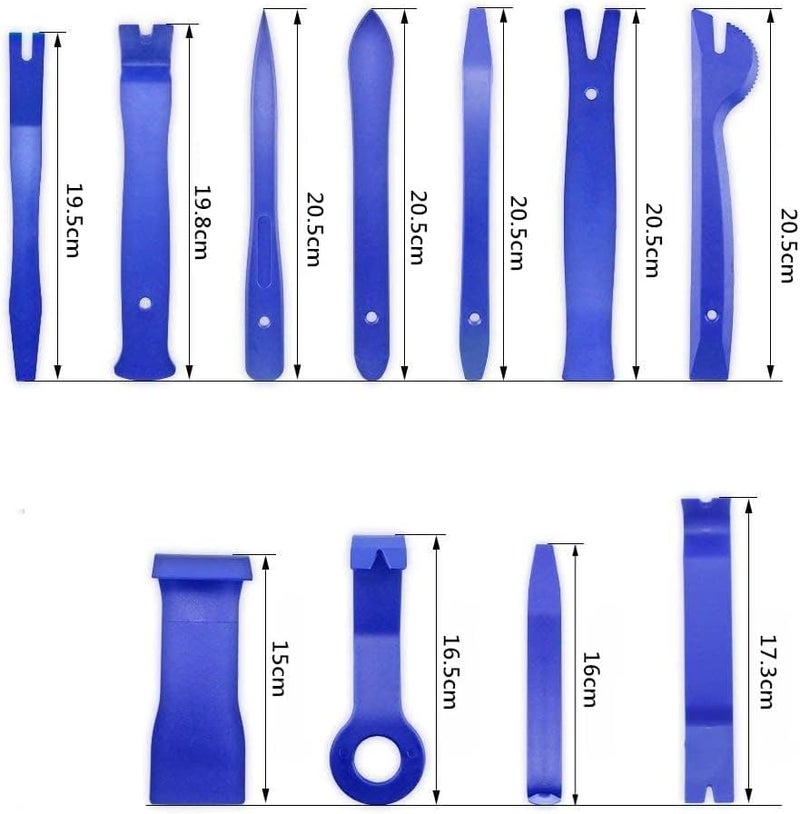SCIENISH 19Pcs Auto Audio Trim Removal Tool Set & Clip Plier Upholstery Fastener Remover Nylon Dash Door Panel Stereo Tool (Blue 19 pcs) - Image 3