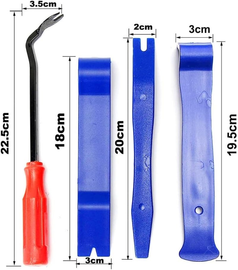 SCIENISH 19Pcs Auto Audio Trim Removal Tool Set & Clip Plier Upholstery Fastener Remover Nylon Dash Door Panel Stereo Tool (Blue 19 pcs) - Image 4