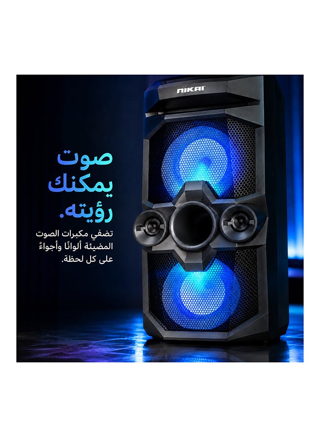 نيكاي مكبر صوت لاسلكي محمول متعدد الوسائط يعمل بتقنية البلوتوث، ضمان لمدة سنتين NBTS100 أسود - Image 4