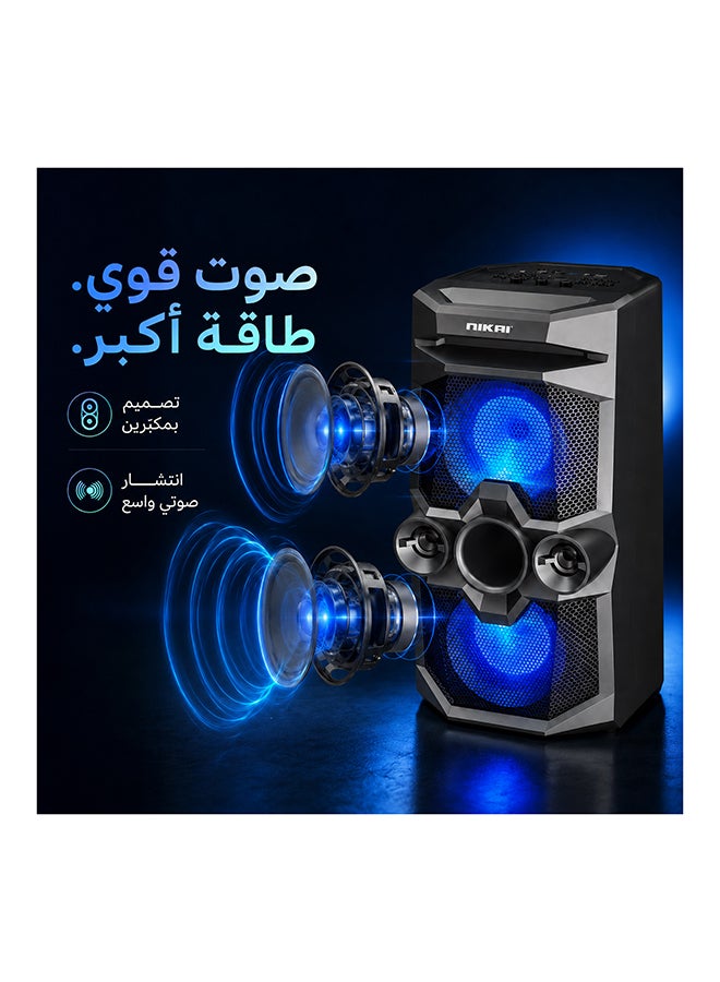 نيكاي مكبر صوت لاسلكي محمول متعدد الوسائط يعمل بتقنية البلوتوث، ضمان لمدة سنتين NBTS100 أسود - Image 3