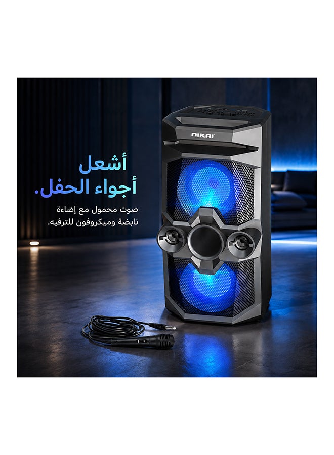 نيكاي مكبر صوت لاسلكي محمول متعدد الوسائط يعمل بتقنية البلوتوث، ضمان لمدة سنتين NBTS100 أسود - Image 2