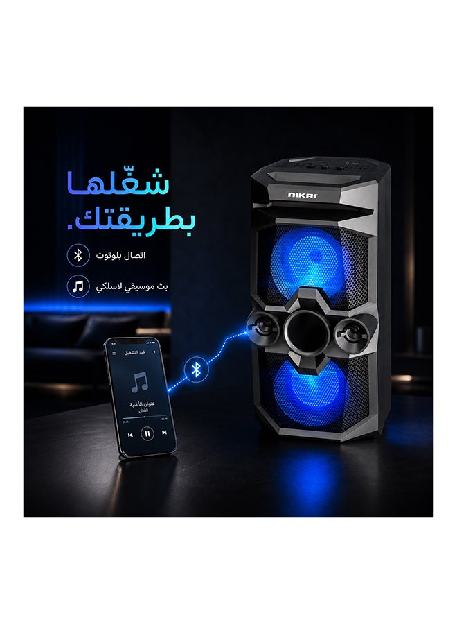 نيكاي مكبر صوت لاسلكي محمول متعدد الوسائط يعمل بتقنية البلوتوث، ضمان لمدة سنتين NBTS100 أسود - Image 5