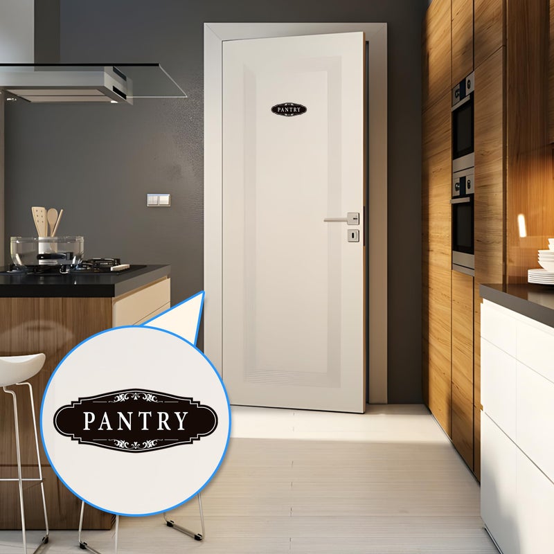 LUHIMO 3PCS Bathroom/Laundry Room/Pantry Door Signs Sticker, Self-Adhesive Weatherproof and Fade-Resistant Vinyl Bathroom Door Decal Decor for Home, House, Business, Office, Apartmentï¼ˆ9" x 3.5"ï¼‰ - Image 5