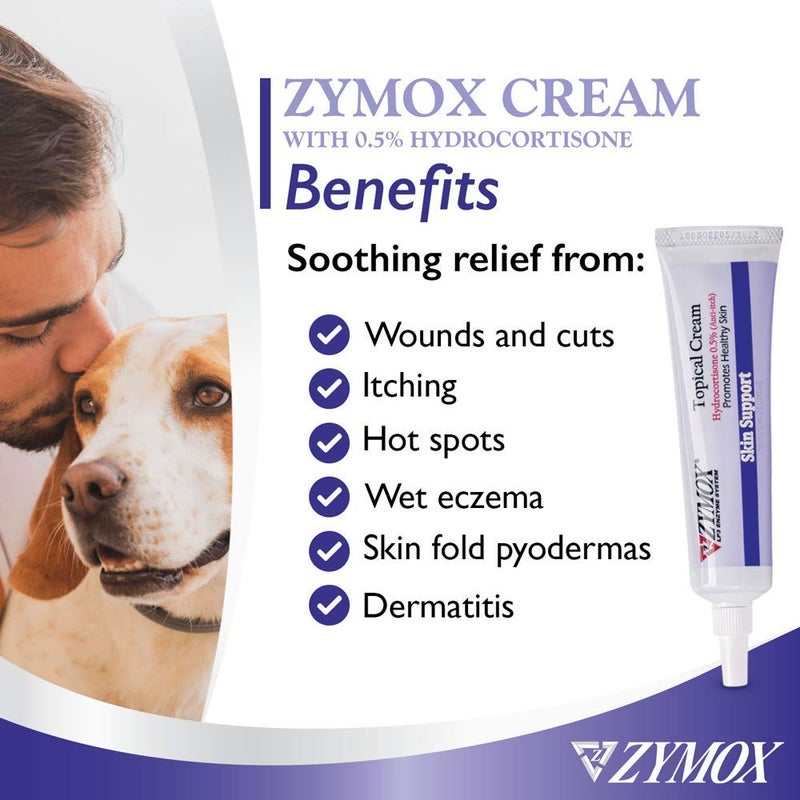 Zymox Topical Cream with 0.5% Hydrocortisone for Dogs and Cats, 1oz - Image 2