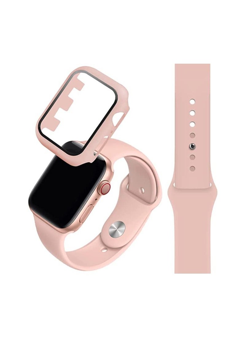 Strap 2 in 1 Silicone Band Strap Watch Band & Protective Case Cover With Tempered Glass Size 45MM For ( Apple watch Series 7 ) 45MM - pzsku/ZF9DB3AD05D4E2755C0B0Z/45/_/1683104895/b95d1391-d791-49c1-8578-f3a7b2030aea