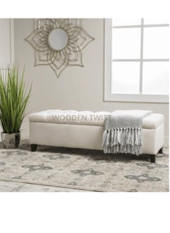 Wooden Twist Handmade Button Tufted Design Flip Top Storage Bench Couch