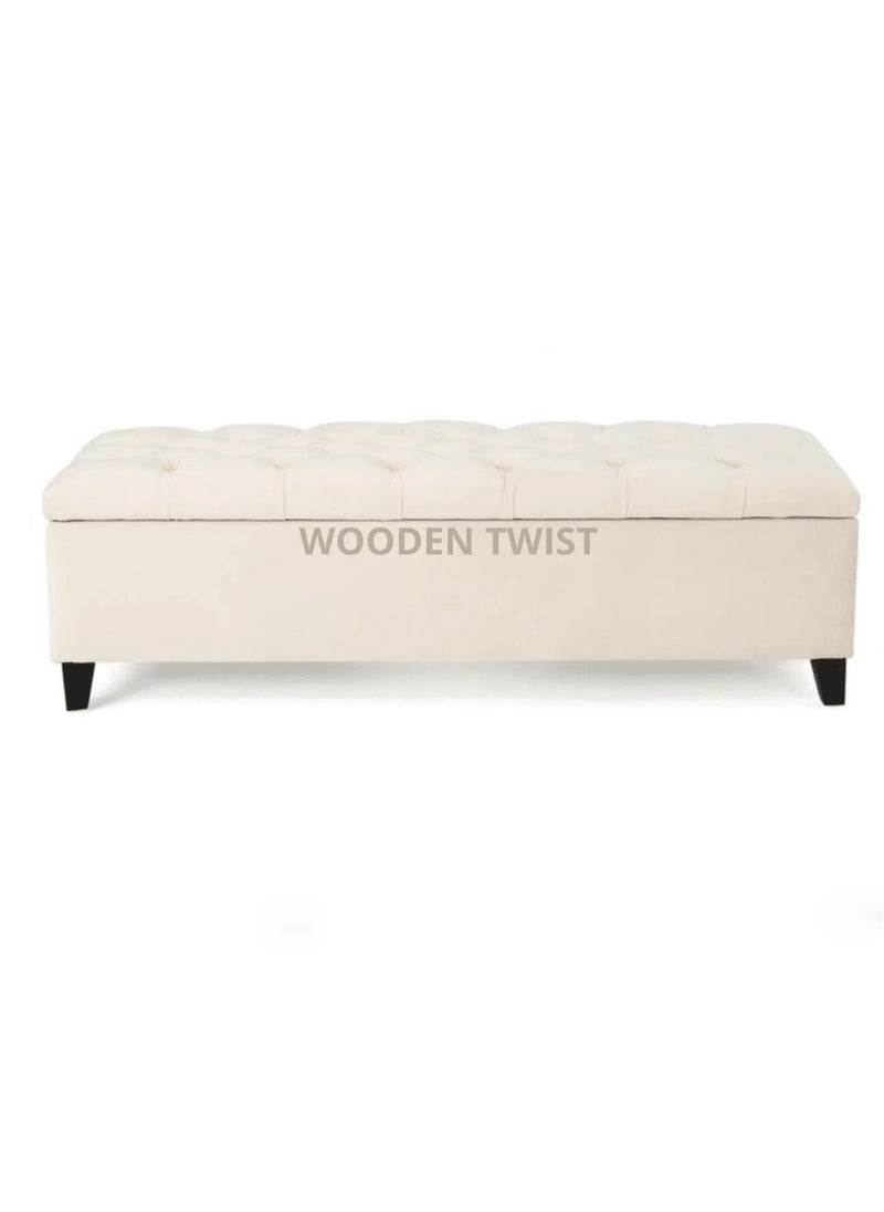 Wooden Twist - Wooden Twist Handmade Button Tufted Design Flip Top Storage Bench Couch - Image 1